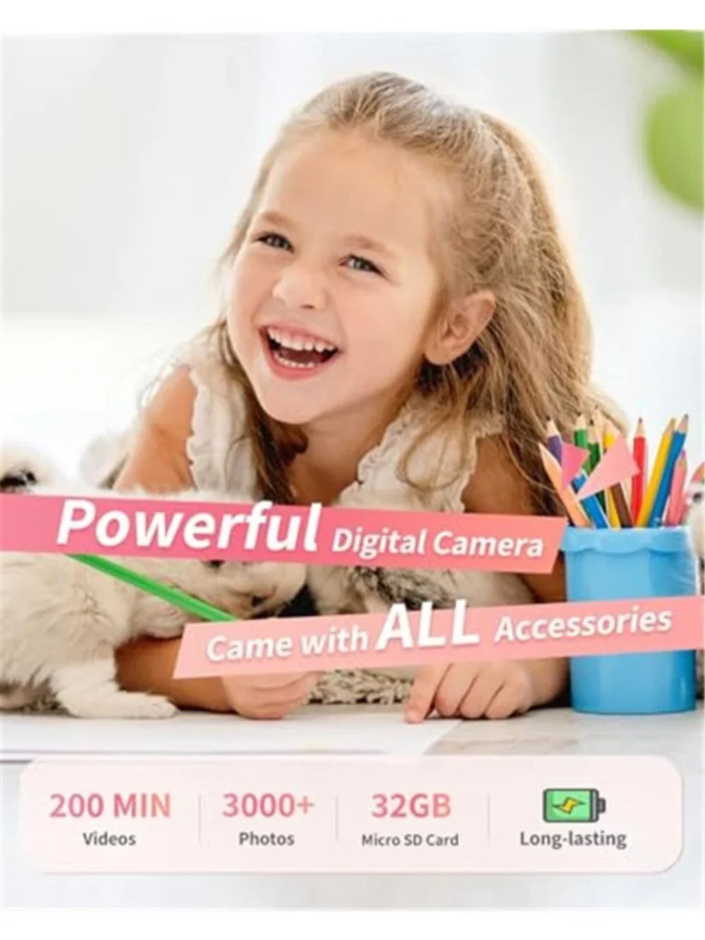 Digital Camera, FHD 1080P Point and Shoot Camera for Kids Teens Starters